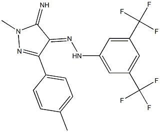 (4E)-5-IMINO-1-METHYL-3-(4-METHYLPHENYL)-1,5-DIHYDRO-4H-PYRAZOL-4-ONE [3,5-BIS(TRIFLUOROMETHYL)PHENYL]HYDRAZONE Struktur