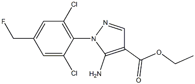 5-AMINO-1-[2,6-DICHLORO-4-(FLUOROMETHYL)PHENYL]-1H-PYRAZOLE-4-CARBOXYLIC ACID ETHYL ESTER Struktur