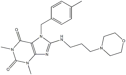 1,3-DIMETHYL-7-(4-METHYLBENZYL)-8-{[3-(4-MORPHOLINYL)PROPYL]AMINO}-3,7-DIHYDRO-1H-PURINE-2,6-DIONE Struktur