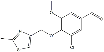 3-CHLORO-5-METHOXY-4-[(2-METHYL-1,3-THIAZOL-4-YL)METHOXY]BENZALDEHYDE Struktur