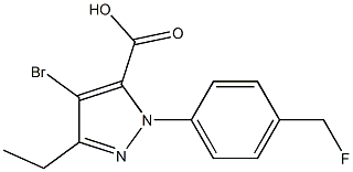 3-ETHYL-4-BROMO-1-[(4-FLUOROMETHYL)PHENYL]-1H-PYRAZOLE-5-CARBOXYLIC ACID Struktur