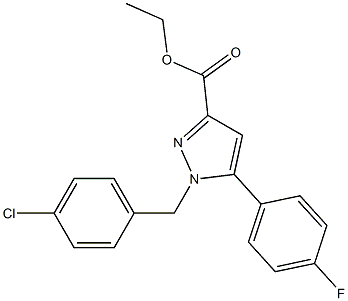 ETHYL 1-(4-CHLOROBENZYL)-5-(4-FLUOROPHENYL)-1H-PYRAZOLE-3-CARBOXYLATE Struktur