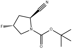 BOC-TRANS-4-FLUORO-L-PROLINONITRILE Struktur