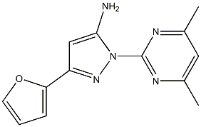 1-(4,6-DIMETHYLPYRIMIDIN-2-YL)-3-(2-FURYL)-1H-PYRAZOL-5-AMINE Struktur