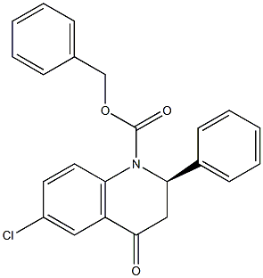 (2R)-1-BENZYLOXYCARBONYL-6-CHLORO-2-PHENYL-2,3-DIHYDRO-4-QUINOLONE Struktur