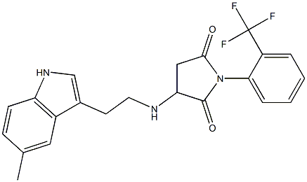 3-{[2-(5-METHYL-1H-INDOL-3-YL)ETHYL]AMINO}-1-[2-(TRIFLUOROMETHYL)PHENYL]PYRROLIDINE-2,5-DIONE Struktur