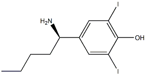 4-((1R)-1-AMINOPENTYL)-2,6-DIIODOPHENOL Struktur