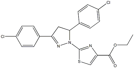 ETHYL 2-[3,5-BIS(4-CHLOROPHENYL)-4,5-DIHYDRO-1H-PYRAZOL-1-YL]-1,3-THIAZOLE-4-CARBOXYLATE Struktur