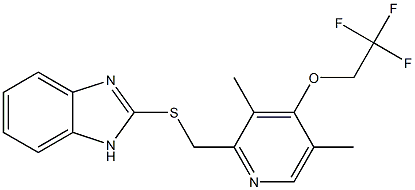 2-[(4-(2,2,2-TRIFLUOROETHOXY)-3,5-DIMETHYLPYRID-2-YL)-METHYLTHIO]-BENZIMIDAZOLE Struktur