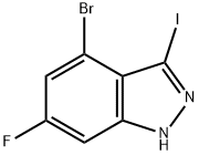 4-BROMO-3-IODO-6-FLUORO-(1H)INDAZOLE Struktur