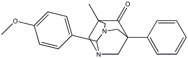 2-(4-METHOXYPHENYL)-5-METHYL-7-PHENYL-1,3-DIAZATRICYCLO[3.3.1.1~3,7~]DECAN-6-ONE Struktur