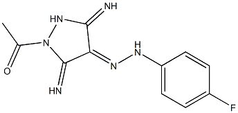 (4E)-1-ACETYL-3,5-DIIMINOPYRAZOLIDIN-4-ONE (4-FLUOROPHENYL)HYDRAZONE Struktur