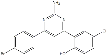 2-(2-AMINO-6-(4-BROMOPHENYL)PYRIMIDIN-4-YL)-4-CHLOROPHENOL Struktur