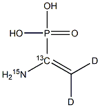 AMINOMETHYLPHOSPHONIC ACID 13C, 15N, METHYLENE-D2 Struktur