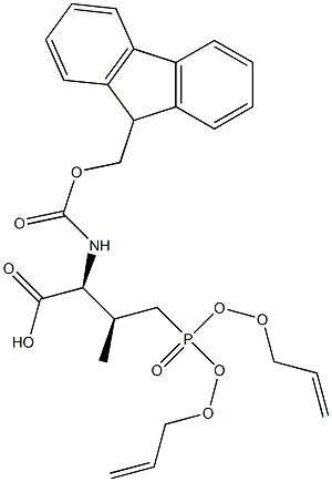 (2S,3S)-2-[(9-FLUORENYLMETHYLOXYCARBONYL)AMINO]-3-METHYL-4-DIALLYLOXYPHOSPHORYL-BUTANOIC ACID Struktur