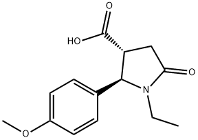 (2R,3R)-1-ETHYL-2-(4-METHOXY-PHENYL)-5-OXO-PYRROLIDINE-3-CARBOXYLIC ACID Struktur