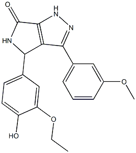 4-(3-ETHOXY-4-HYDROXYPHENYL)-3-(3-METHOXYPHENYL)-4,5-DIHYDROPYRROLO[3,4-C]PYRAZOL-6(1H)-ONE Struktur