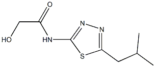 2-HYDROXY-N-(5-ISOBUTYL-1,3,4-THIADIAZOL-2-YL)ACETAMIDE Struktur