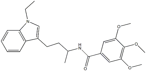 N-[3-(1-ETHYL-1H-INDOL-3-YL)-1-METHYLPROPYL]-3,4,5-TRIMETHOXYBENZAMIDE Struktur