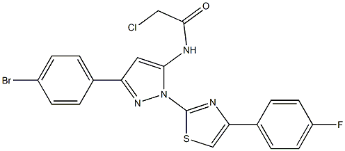 N-{3-(4-BROMOPHENYL)-1-[4-(4-FLUOROPHENYL)-1,3-THIAZOL-2-YL]-1H-PYRAZOL-5-YL}-2-CHLOROACETAMIDE Struktur