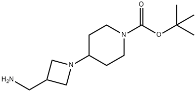 4-(3-AMINOMETHYL-AZETIDIN-1-YL)-PIPERIDINE-1-CARBOXYLIC ACID TERT-BUTYL ESTER Struktur