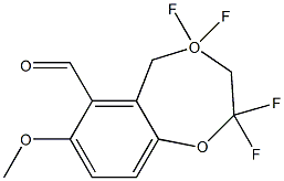 2,2,4,4-TETRAFLUORO-7-METHOXY-3,4-DIHYDRO-2H-BENZO[1,4]DIOXEPINE-6-CARBALDEHYDE Struktur