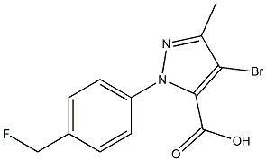 4-BROMO-1-[4-(FLUOROMETHYL)PHENYL]-3-METHYL-1H-PYRAZOLE-5-CARBOXYLIC ACID Struktur