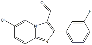 6-CHLORO-2-(3-FLUORO-PHENYL)-IMIDAZO[1,2-A]PYRIDINE-3-CARBALDEHYDE Struktur