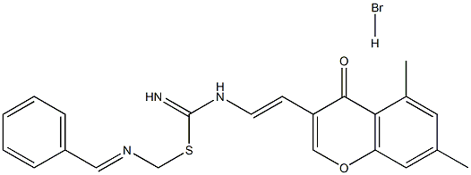 3-(2-AZA-2-((IMINO(3-PHENYLPROP-2-ENYLTHIO)METHYL)AMINO)VINYL)-5,7-DIMETHYL-4H-CHROMEN-4-ONE, HYDROBROMIDE Struktur