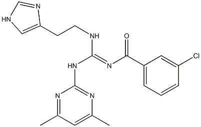 3-CHLORO-N-((1E)-[(4,6-DIMETHYLPYRIMIDIN-2-YL)AMINO]{[2-(1H-IMIDAZOL-4-YL)ETHYL]AMINO}METHYLENE)BENZAMIDE Struktur