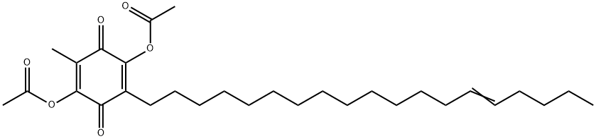 ACETIC ACID 4-ACETOXY-2-METHYL-5-((E)-NONADEC-14-ENYL)-3,6-DIOXO-CYCLOHEXA-1,4-DIENYL ESTER Struktur