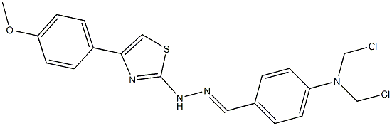 4-[BIS(CHLOROMETHYL)AMINO]BENZALDEHYDE [4-(4-METHOXYPHENYL)-1,3-THIAZOL-2-YL]HYDRAZONE Struktur