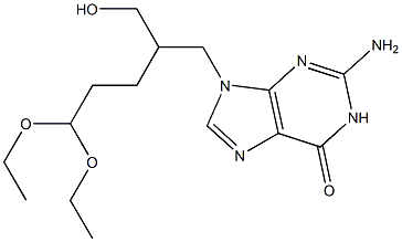 2-AMINO-9-(5,5-DIETHOXY-2-HYDROXYMETHYL-PENTYL)-1,9-DIHYDRO-PURIN-6-ONE Struktur