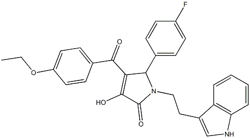 4-(4-ETHOXYBENZOYL)-5-(4-FLUOROPHENYL)-3-HYDROXY-1-[2-(1H-INDOL-3-YL)ETHYL]-1,5-DIHYDRO-2H-PYRROL-2-ONE Struktur