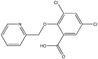 3,5-DICHLORO-2-(PYRIDIN-2-YLMETHOXY)BENZOIC ACID Struktur