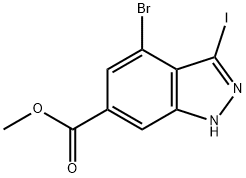 4-BROMO-3-IODO-6-INDAZOLECARBOXYLIC ACID METHYL ESTER Struktur