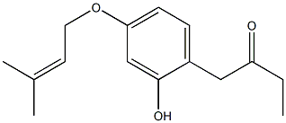 1-[2-HYDROXY-4-(3-METHYLBUT-2-ENYLOXY)PHENYL]BUTAN-2-ONE Struktur