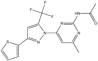 N-{4-METHYL-6-[3-THIEN-2-YL-5-(TRIFLUOROMETHYL)-1H-PYRAZOL-1-YL]PYRIMIDIN-2-YL}ACETAMIDE Struktur