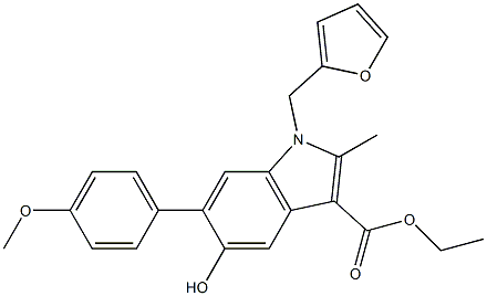 ETHYL 1-(2-FURYLMETHYL)-5-HYDROXY-6-(4-METHOXYPHENYL)-2-METHYL-1H-INDOLE-3-CARBOXYLATE Struktur