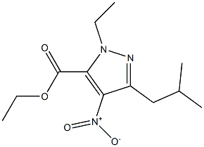 1-ETHYL-4-NITRO-3-(2-METHYLPROPYL)-1H-PYRAZOLE-5-CARBOXYLIC ACID ETHYL ESTER Struktur