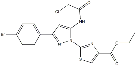 ETHYL 2-{3-(4-BROMOPHENYL)-5-[(CHLOROACETYL)AMINO]-1H-PYRAZOL-1-YL}-1,3-THIAZOLE-4-CARBOXYLATE Struktur