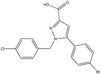 1-(4-CHLOROBENZYL)-5-(4-BROMOPHENYL)-1H-PYRAZOLE-3-CARBOXYLIC ACID Struktur