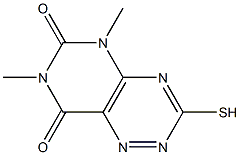 3-MERCAPTO-5,7-DIMETHYLPYRIMIDO[4,5-E][1,2,4]TRIAZINE-6,8(5H,7H)-DIONE Struktur