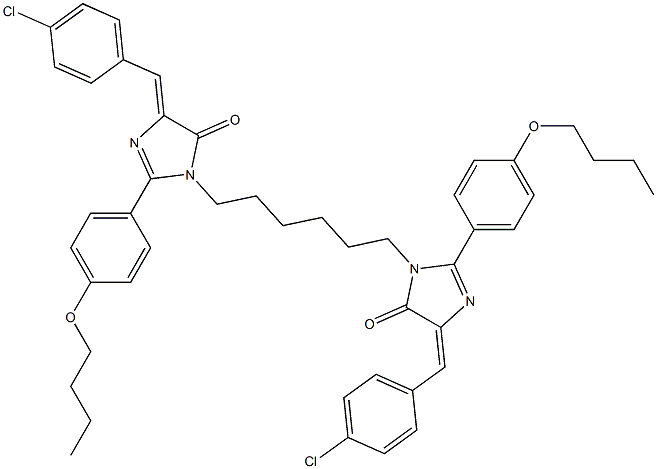 (Z)-2-(4-BUTOXYPHENYL)-1-(6-((E)-2-(4-BUTOXYPHENYL)-4-(4-CHLOROBENZYLIDENE)-5-OXO-4,5-DIHYDROIMIDAZOL-1-YL)HEXYL)-4-(4-CHLOROBENZYLIDENE)-1H-IMIDAZOL-5(4H)-ONE Struktur