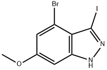 4-BROMO-6-METHOXY-3-IODO (1H)INDAZOLE Struktur