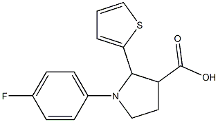 1-(4-FLUOROPHENYL)-2-(THIOPHEN-2-YL)PYRROLIDINE-3-CARBOXYLIC ACID Struktur