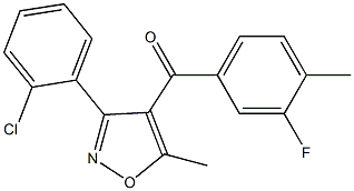 4-(3-FLUORO-4-METHYLBENZOYL)-3-(2-CHLOROPHENYL)-5-METHYLISOXAZOLE Struktur