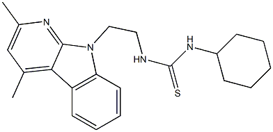 N-CYCLOHEXYL-N'-[2-(2,4-DIMETHYL-9H-PYRIDO[2,3-B]INDOL-9-YL)ETHYL]THIOUREA Struktur