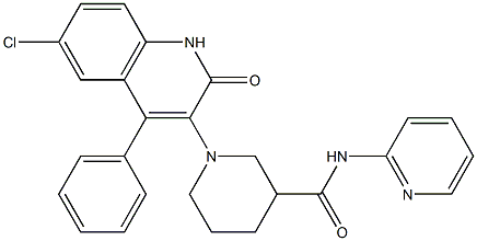 1-(6-CHLORO-2-OXO-4-PHENYL-1,2-DIHYDRO-3-QUINOLINYL)-N-(2-PYRIDINYL)-3-PIPERIDINECARBOXAMIDE Struktur