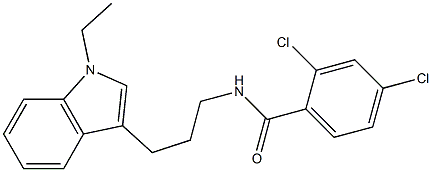 2,4-DICHLORO-N-[3-(1-ETHYL-1H-INDOL-3-YL)PROPYL]BENZAMIDE Struktur